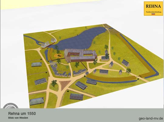 Stadtmodell Rehna - Blick von Osten