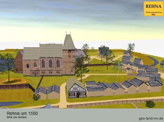 Stadtmodell Rehna - Blick von Osten